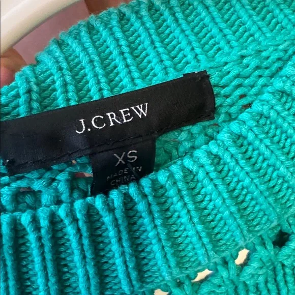 J Crew Balloon Sleeve Pointelle Patina Green Crewneck women’s size XS - Picture 6 of 6